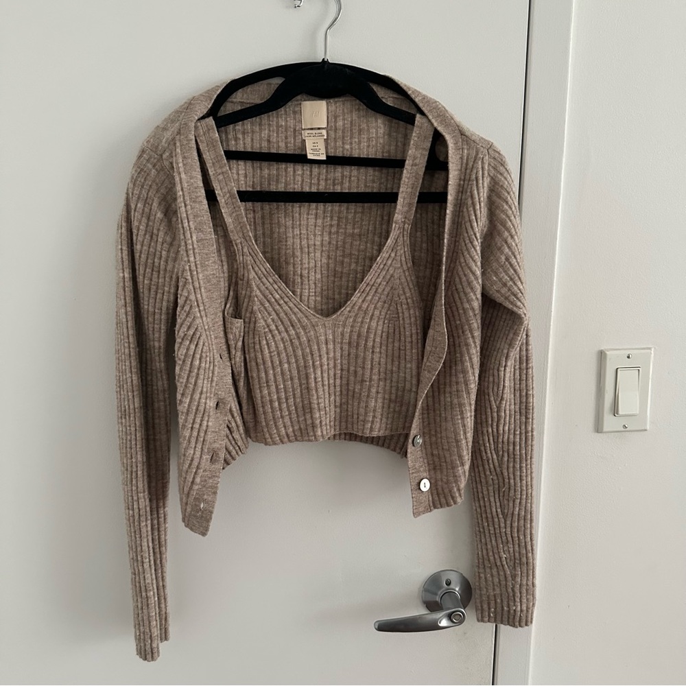 H&M knit tank + cardigan set